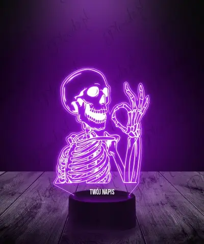 Lampka LED 3D Plexido Halloween Szkieletor - 1