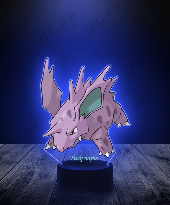 Lampka LED 3D Plexido z Nadrukiem UV Pokemon Nidorino - 1