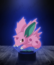 Lampka LED 3D Plexido z Nadrukiem UV Pokemon Nidoran - 1