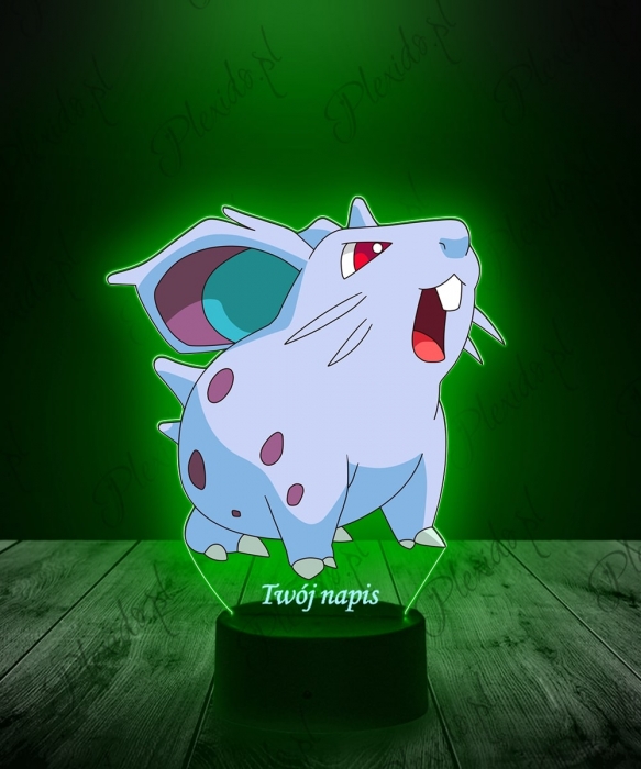 Lampka LED 3D Plexido z Nadrukiem UV Pokemon Unevolved Nidoran - 1