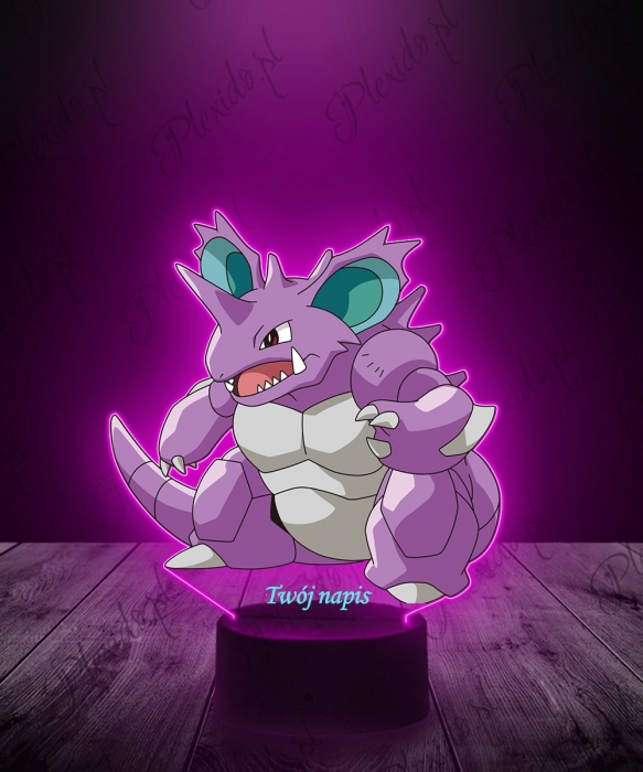 Lampka LED 3D Plexido z Nadrukiem UV Pokemon Nidoking - 1