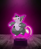 Lampka LED 3D Plexido z Nadrukiem UV Pokemon Grumpig - 1