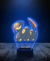 Lampka LED 3D Plexido z Nadrukiem UV Pokemon Seviper - 1