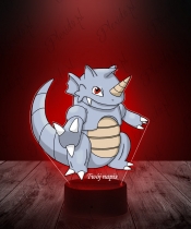 Lampka LED 3D Plexido z Nadrukiem UV Pokemon Rhydon - 1