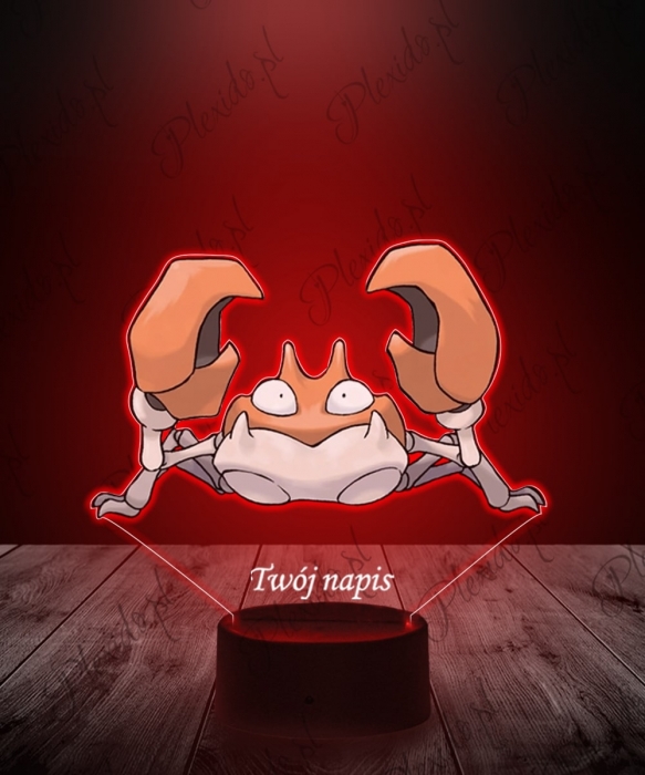 Lampka LED 3D Plexido z Nadrukiem UV Pokemon Krabby - 1