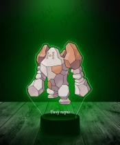 Lampka LED 3D Plexido z Nadrukiem UV Pokemon Regirock - 1