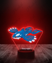 Lampka LED 3D Plexido z Nadrukiem UV Pokemon Kyogre - 1