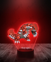 Lampka LED 3D Plexido z Nadrukiem UV Pokemon Groudon - 1