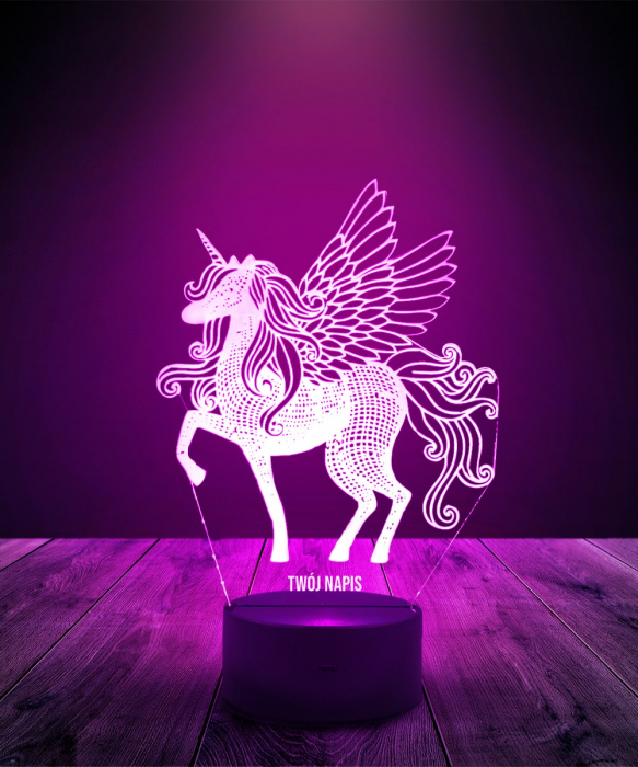 Lampka LED 3D Plexido Jednorożec Unicorn - 1