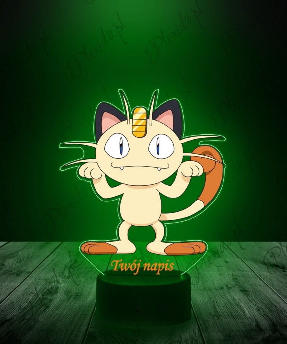 Lampka LED 3D Plexido z Nadrukiem UV Pokemon Meowth - 1