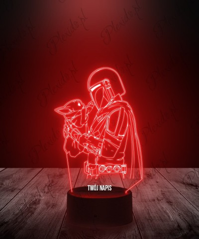 Lampka LED 3D Plexido Mandalorian i Grogu Baby - 1