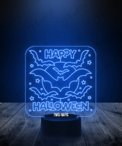 Lampka LED 3D Plexido Happy Halloween Nietoperze - 1