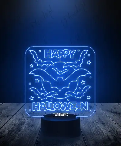 Lampka LED 3D Plexido Happy Halloween Nietoperze - 1