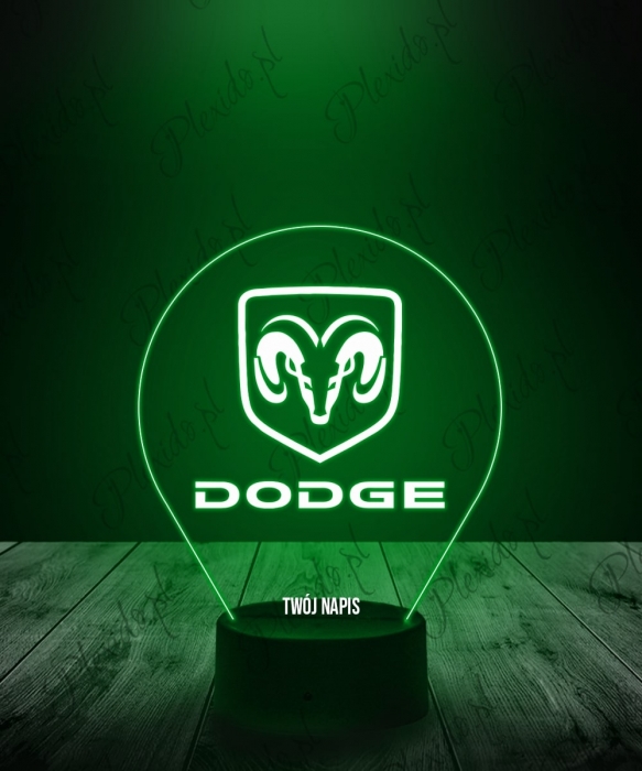 Lampka LED 3D Plexido Dodge Emblemat - 1