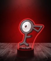 Lampka LED 3D Plexido z Nadrukiem UV Pokemon Unown - 1