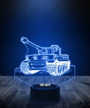 Lampka LED 3D Plexido Czołg Tiger Militaria - 3