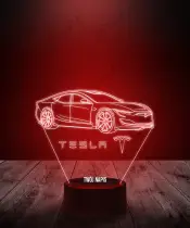 Lampka LED 3D Plexido Samochód Tesla Voiture