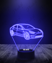 Lampka LED 3D Plexido Samochód Tesla 3