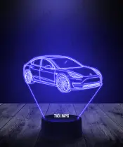 Lampka LED 3D Plexido Samochód Tesla 3