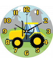 zegar_ścienny_dla_dzieci_plexido_traktor_żółty