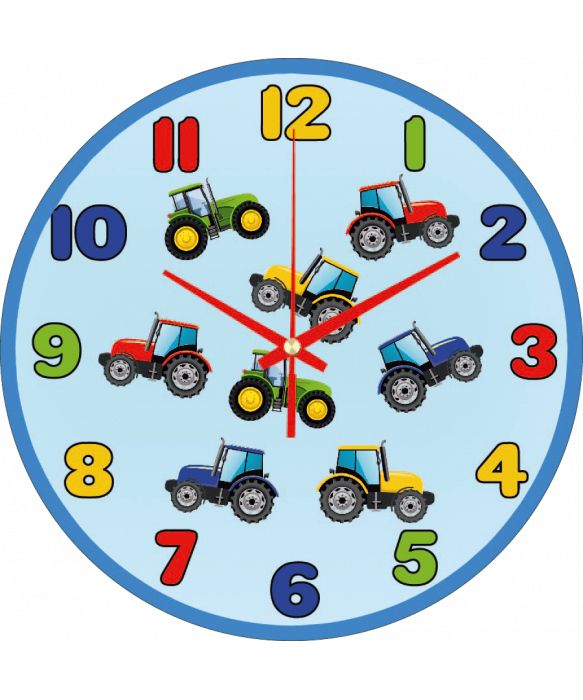 zegar_ścienny_dla_dzieci_plexido_traktorki