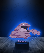 Lampka LED 3D Plexido z Nadrukiem UV Pokemon Muk - 2