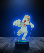 Lampka LED 3D Plexido z Nadrukiem UV Pokemon Machop - 2