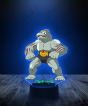 Lampka LED 3D Plexido z Nadrukiem UV Pokemon Machoke - 3