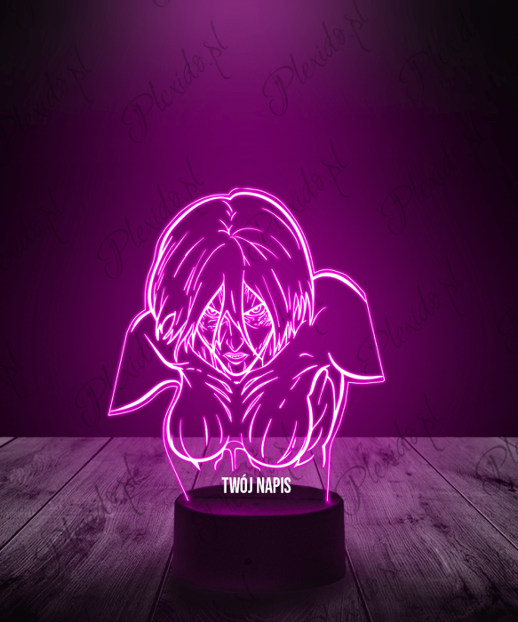 Lampka LED 3D Plexido Atak Tytanów Kobieta Tytan