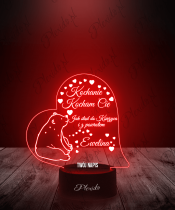 Prezent na Walentynki Lampka LED 3D Plexido Serce Miś