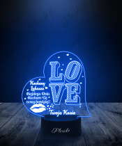 Prezent na Walentynki Lampka LED 3D Plexido Serce Love - 2