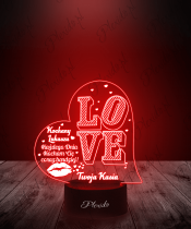 Prezent na Walentynki Lampka LED 3D Plexido Serce Love