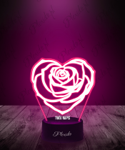 Prezent na Walentynki Lampka LED 3D Plexido Róża