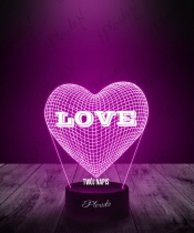 Prezent na Walentynki Lampka LED 3D Plexido Serce Love - 2