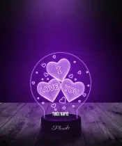 Prezent na Walentynki Lampka LED 3D Plexido I Love You Serca - 3