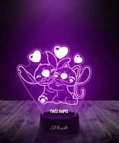 Prezent na Walentynki Lampka LED 3D Plexido Stich - 3