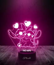 Prezent na Walentynki Lampka LED 3D Plexido Stich - 2