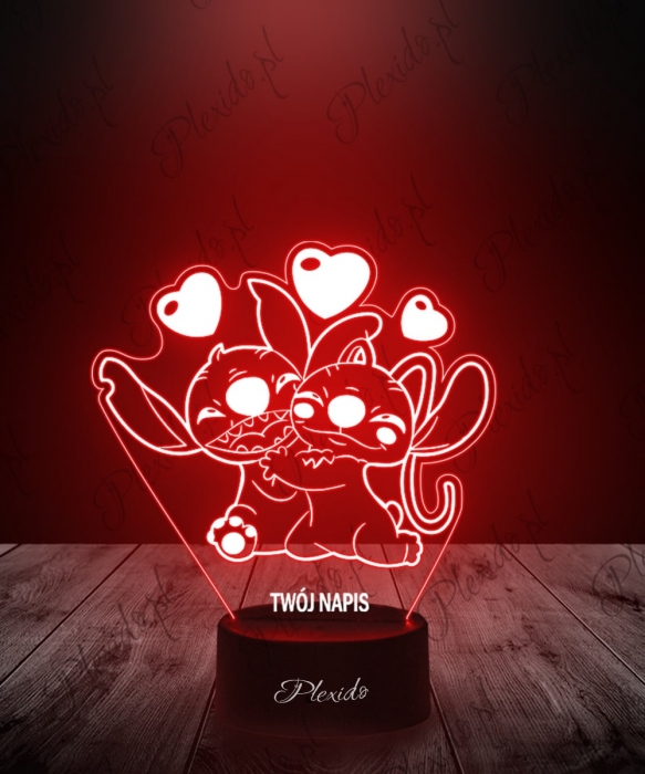 Prezent na Walentynki Lampka LED 3D Plexido Stich