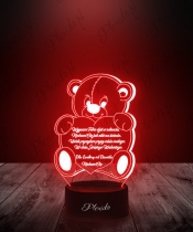 Prezent na Walentynki Lampka LED 3D Plexido Miś Serce