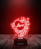 Prezent na Walentynki Lampka LED 3D Plexido Serce Love