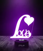 Prezent na Walentynki Lampka LED 3D Plexido Walentynki Napis Love - 2