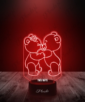 Prezent na Walentynki Lampka LED 3D Plexido Walentynki Misie Całus