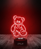 Prezent na Walentynki Lampka LED 3D Plexido Walentynki Miś Pluszak