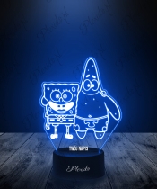Lampka LED 3D Plexido Bajka Spongebob i Patryk