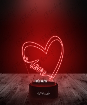Lampka LED 3D Plexido Prezent  Dla Dziewczyny Chłopaka Serce Love