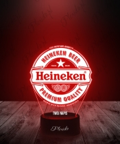 Lampka LED 3D Plexido Piwo Heineken Logo - 1