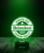 Lampka LED 3D Plexido Piwo Heineken Logo - 3