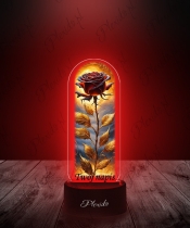Lampka LED 3D Plexido z Nadrukiem UV Statuetka Wieczna Róża