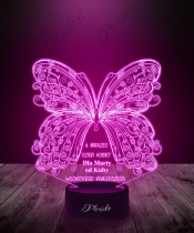 Lampka LED 3D Plexido Prezent na Dzień Kobiet Życzenia Motyl