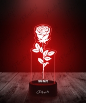 Lampka LED 3D Plexido Prezent na Dzień Kobiet Życzenia Róża
